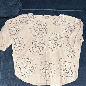 Chic Beige Floral Women's Blouse